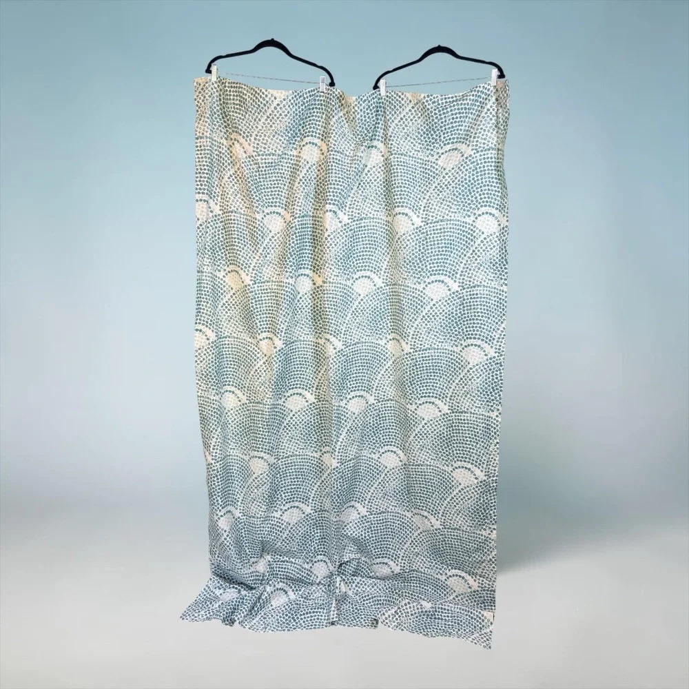 THRESHOLD 54x84 Deep Sage Green Print Cotton Blend Set of 2 Curtain Panels